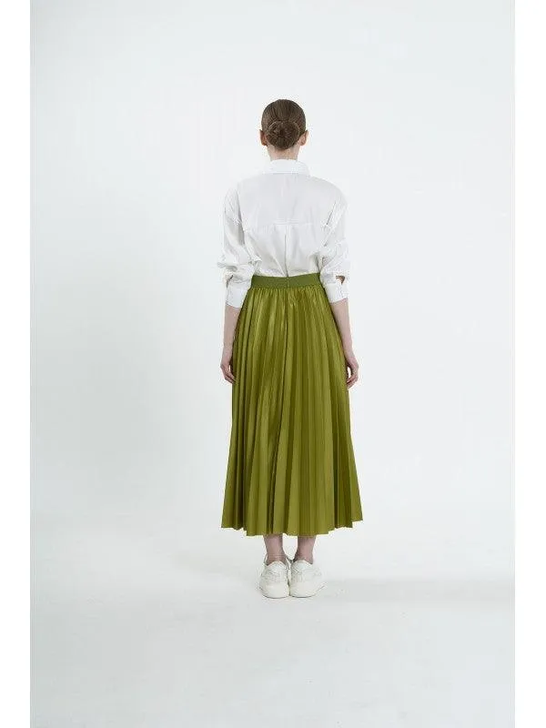 PLEAT LAD FAS SKIRT YELLOW GREEN 4203-17 HE