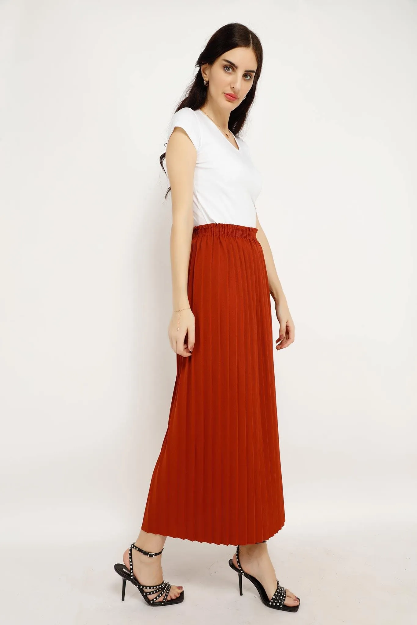 PLEATED PLAIN SKIRT BR70