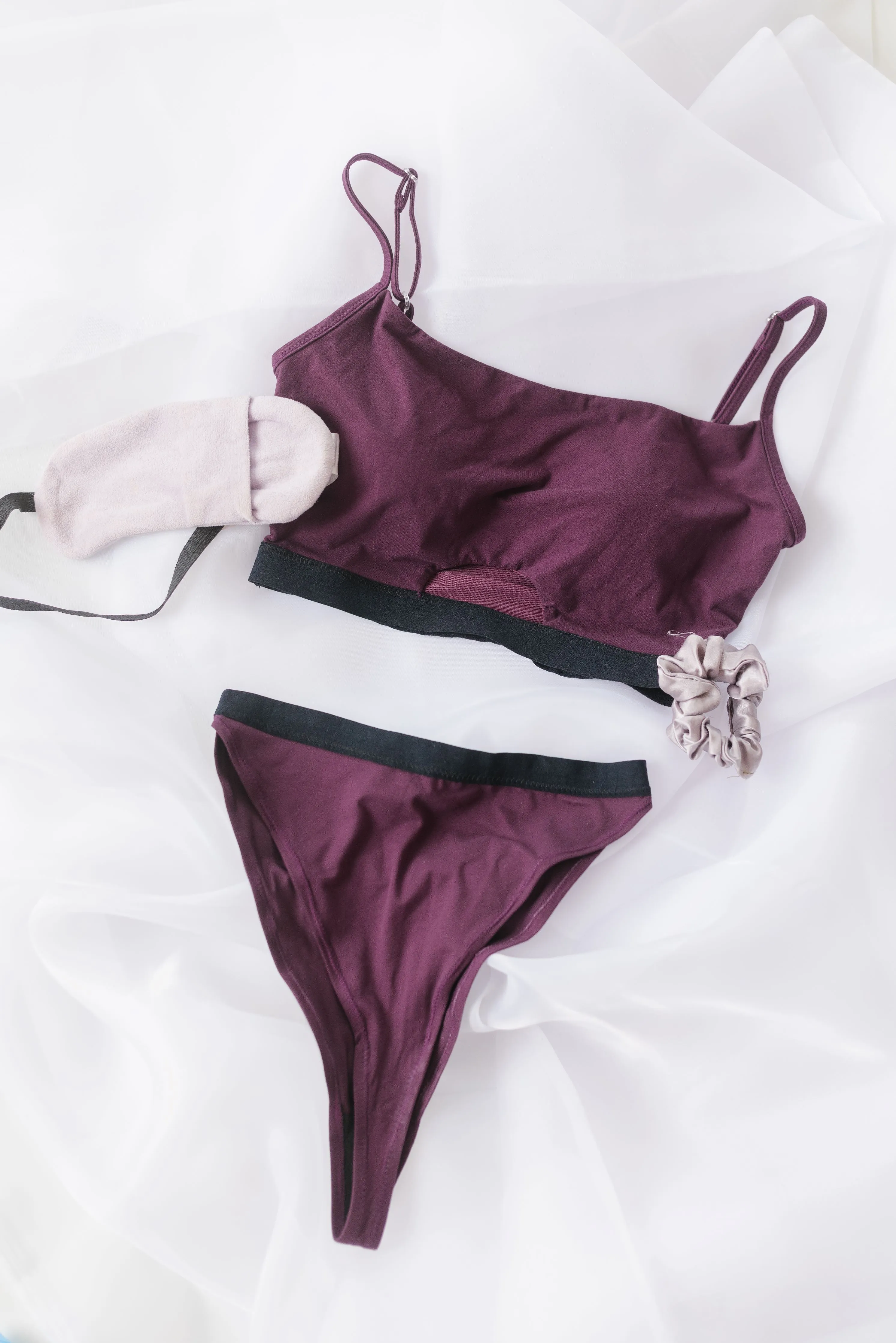 Plum Unlined Bralette Set