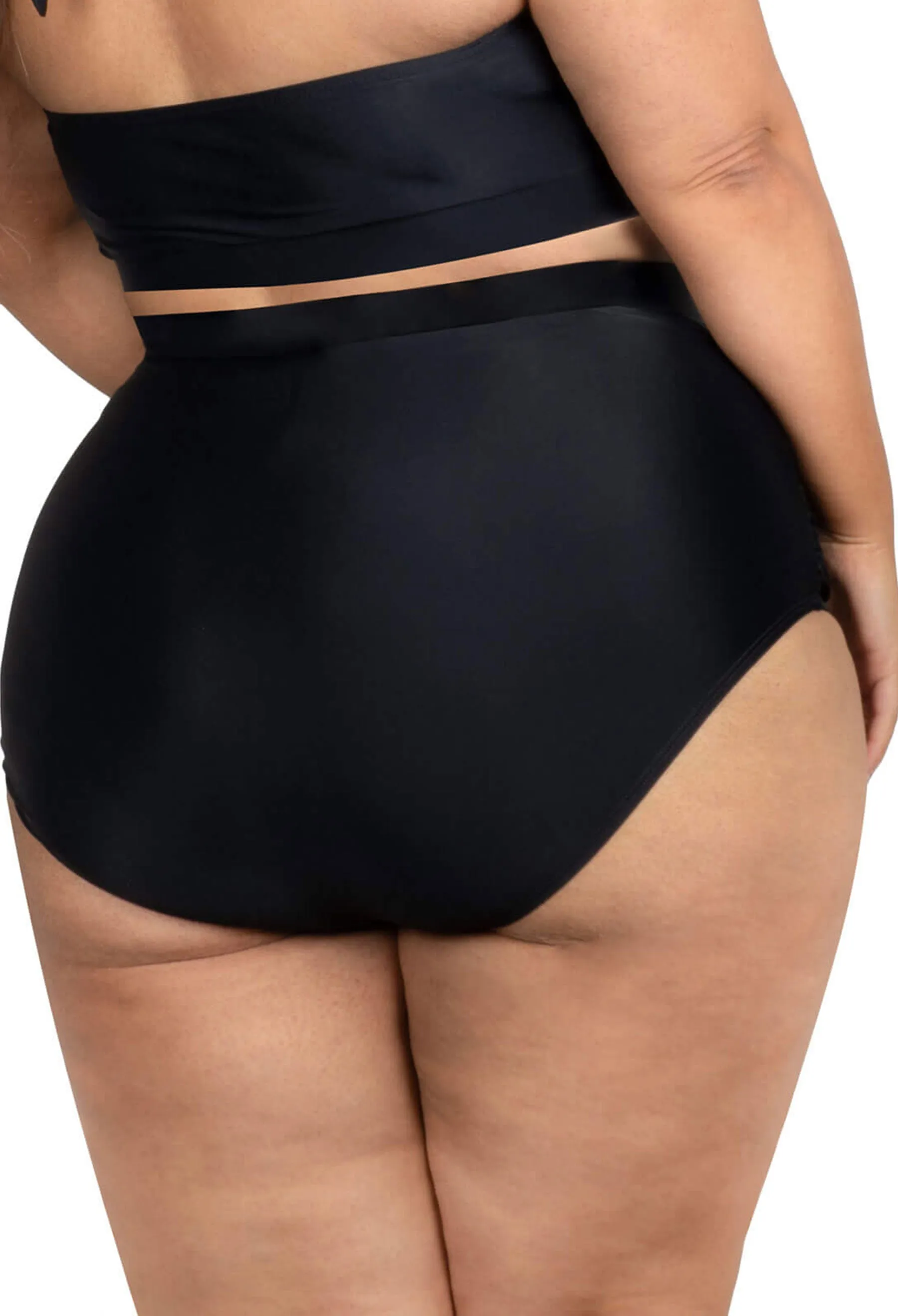 Plus Size Shaping High Waisted Brief and Tankini Swimsuit Set