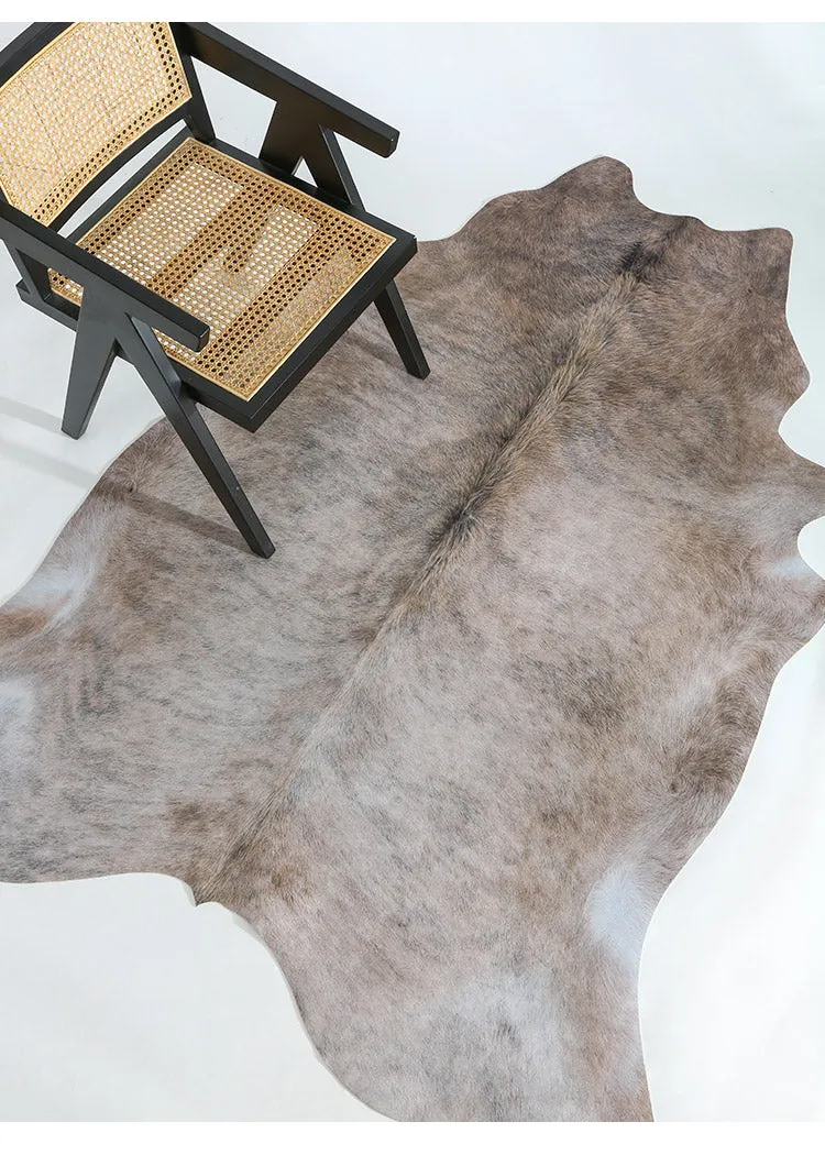 Premium Tricolor Brown Faux Cowhide Rug