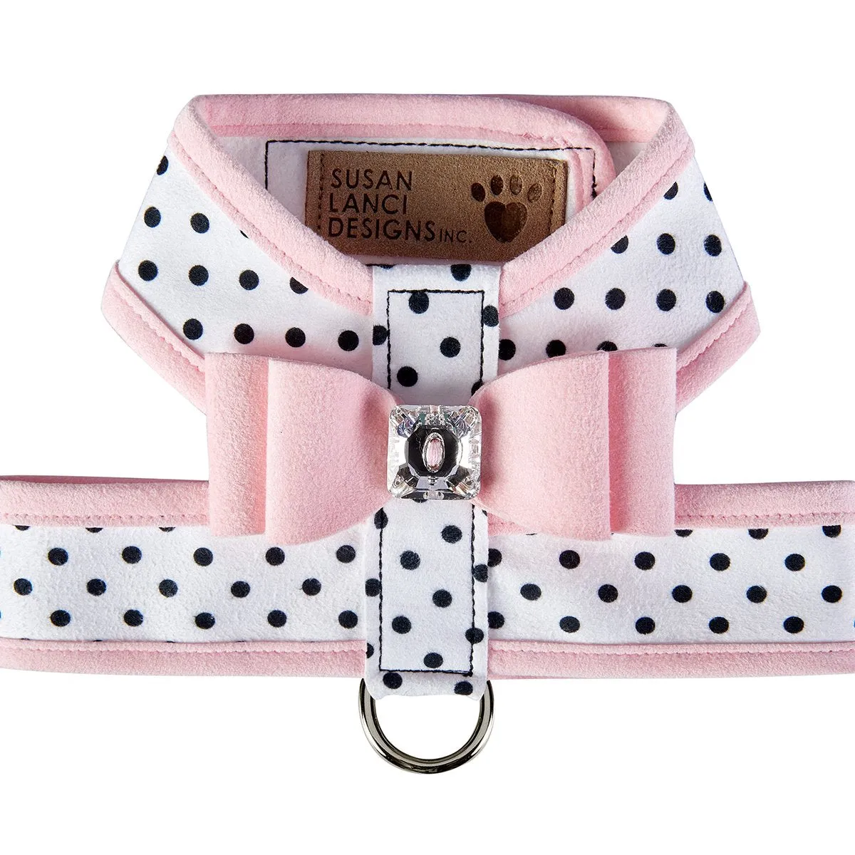 Puppy Pink Big Bow Tinkie Harness with Puppy Pink Trim