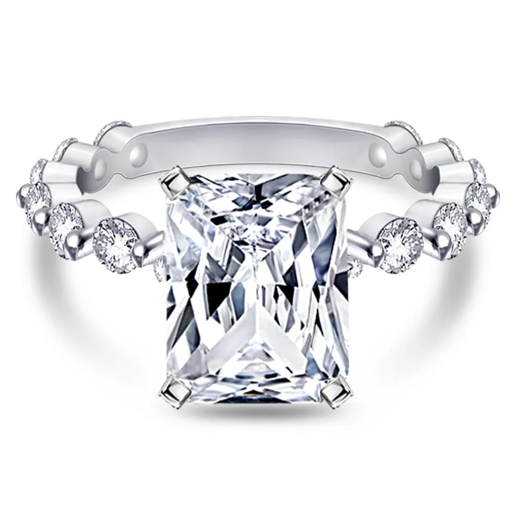 Radiant Cut Cubic Zirconia Wedding Ring