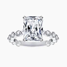 Radiant Cut Cubic Zirconia Wedding Ring