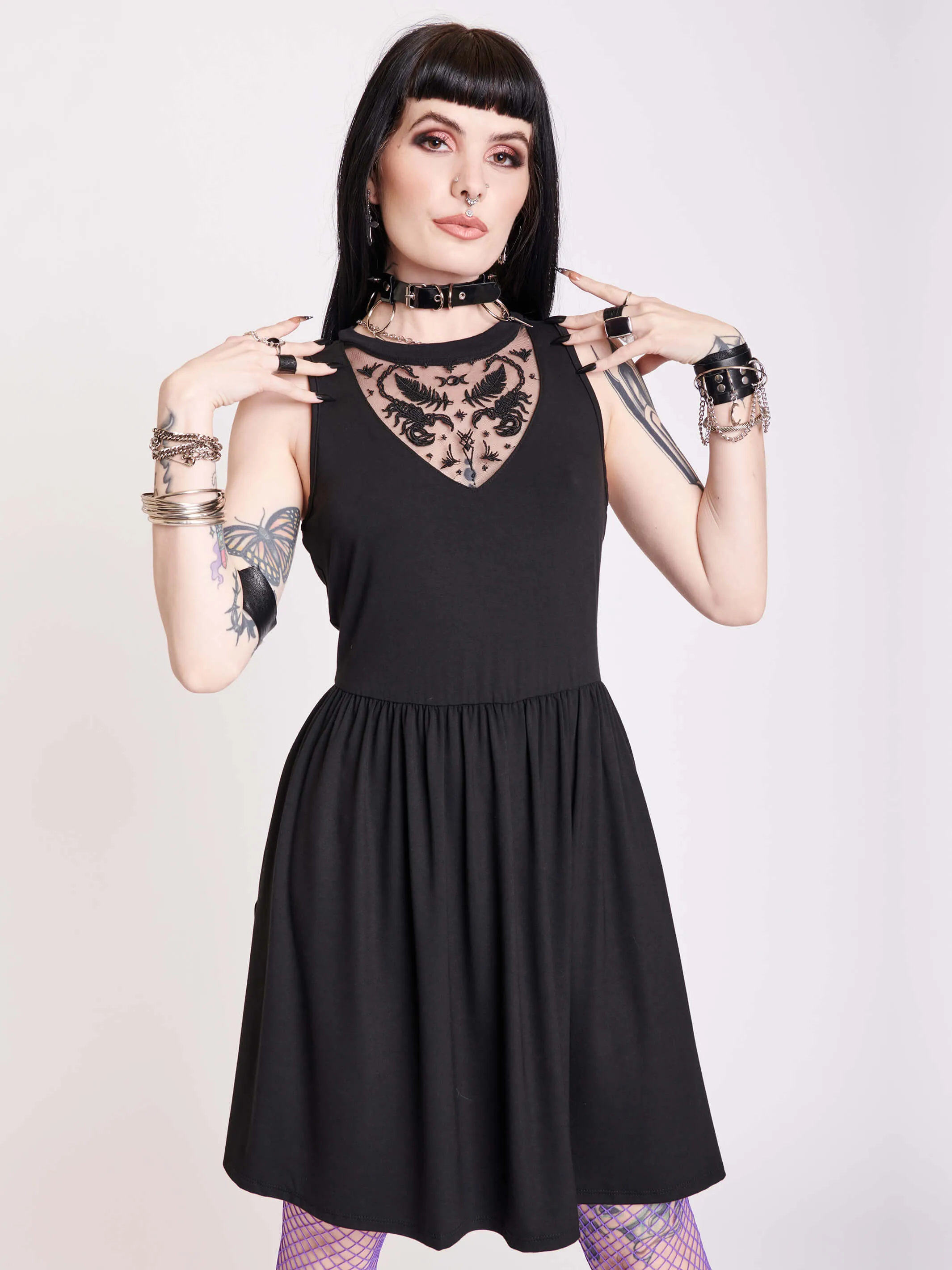 Scorpion Embroidered Dress