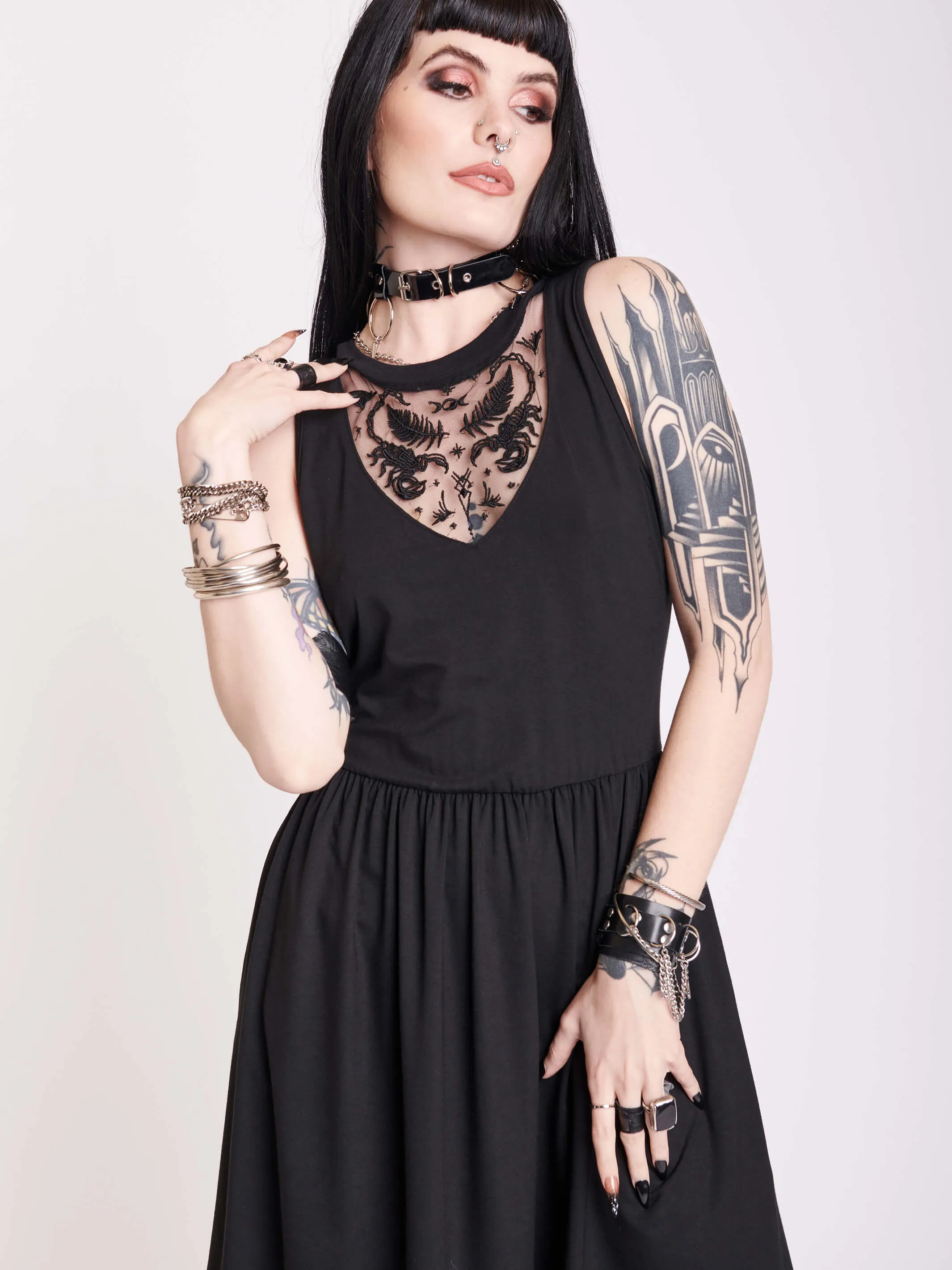 Scorpion Embroidered Dress