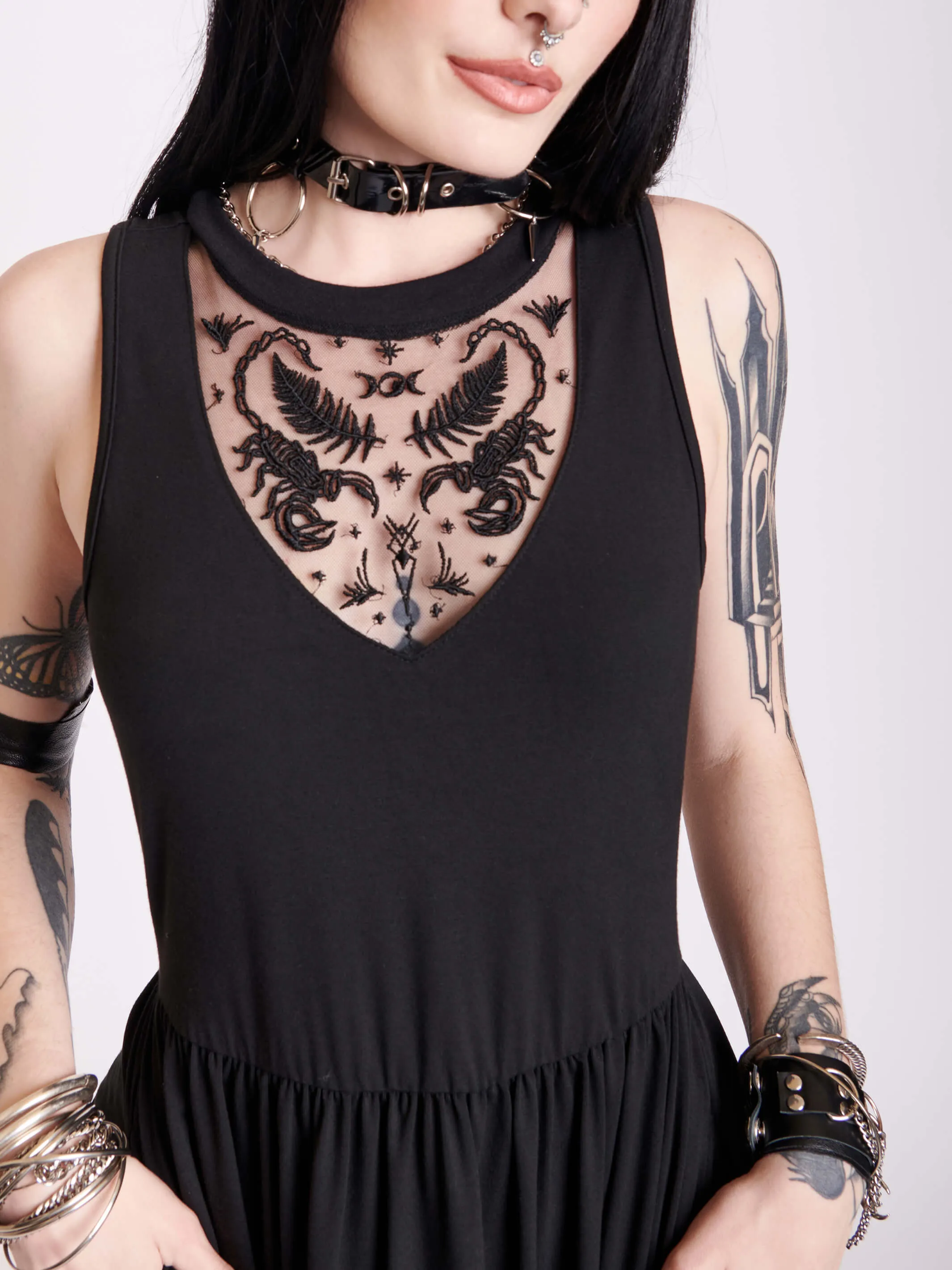 Scorpion Embroidered Dress