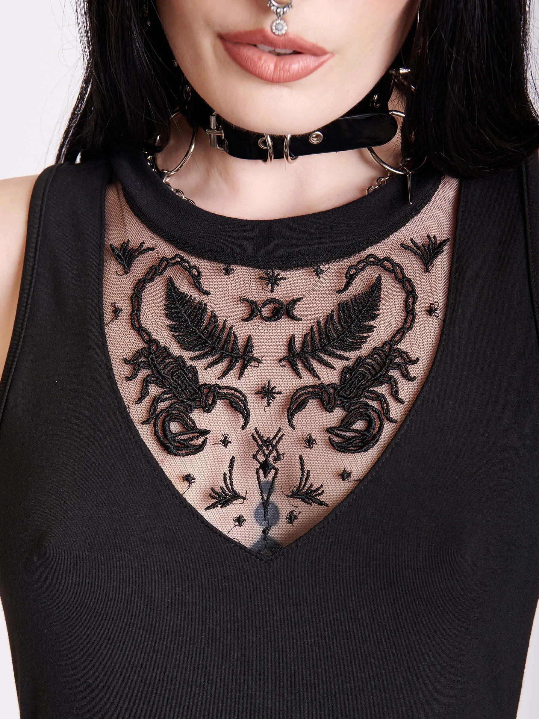 Scorpion Embroidered Dress