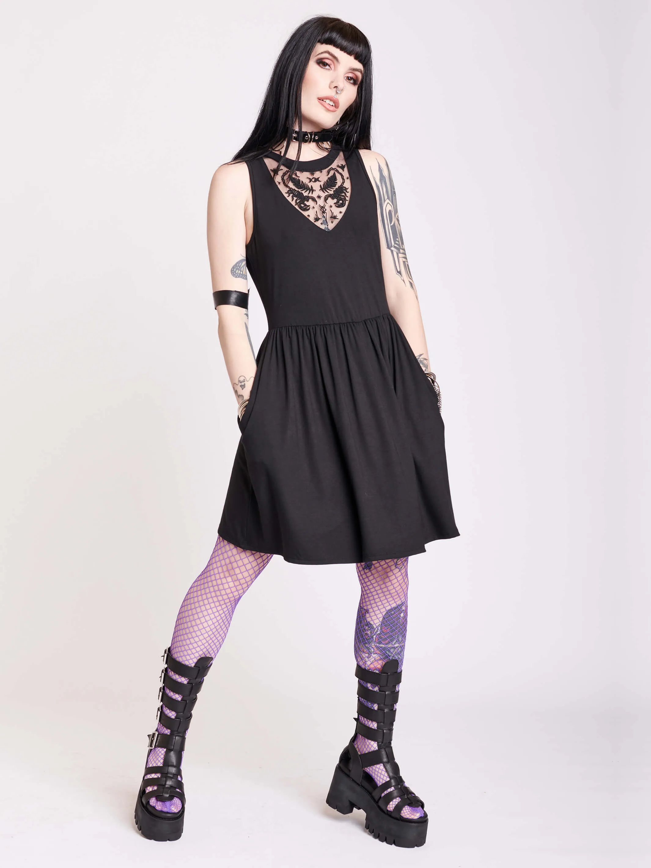 Scorpion Embroidered Dress