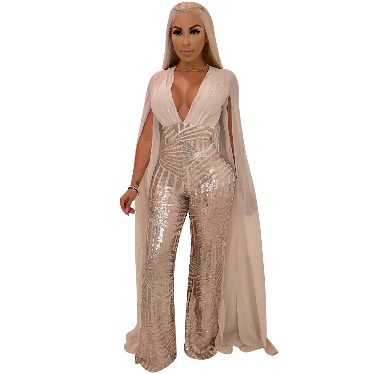 Sexy Sequined Evening Women Dress Ladies Fashion Suit