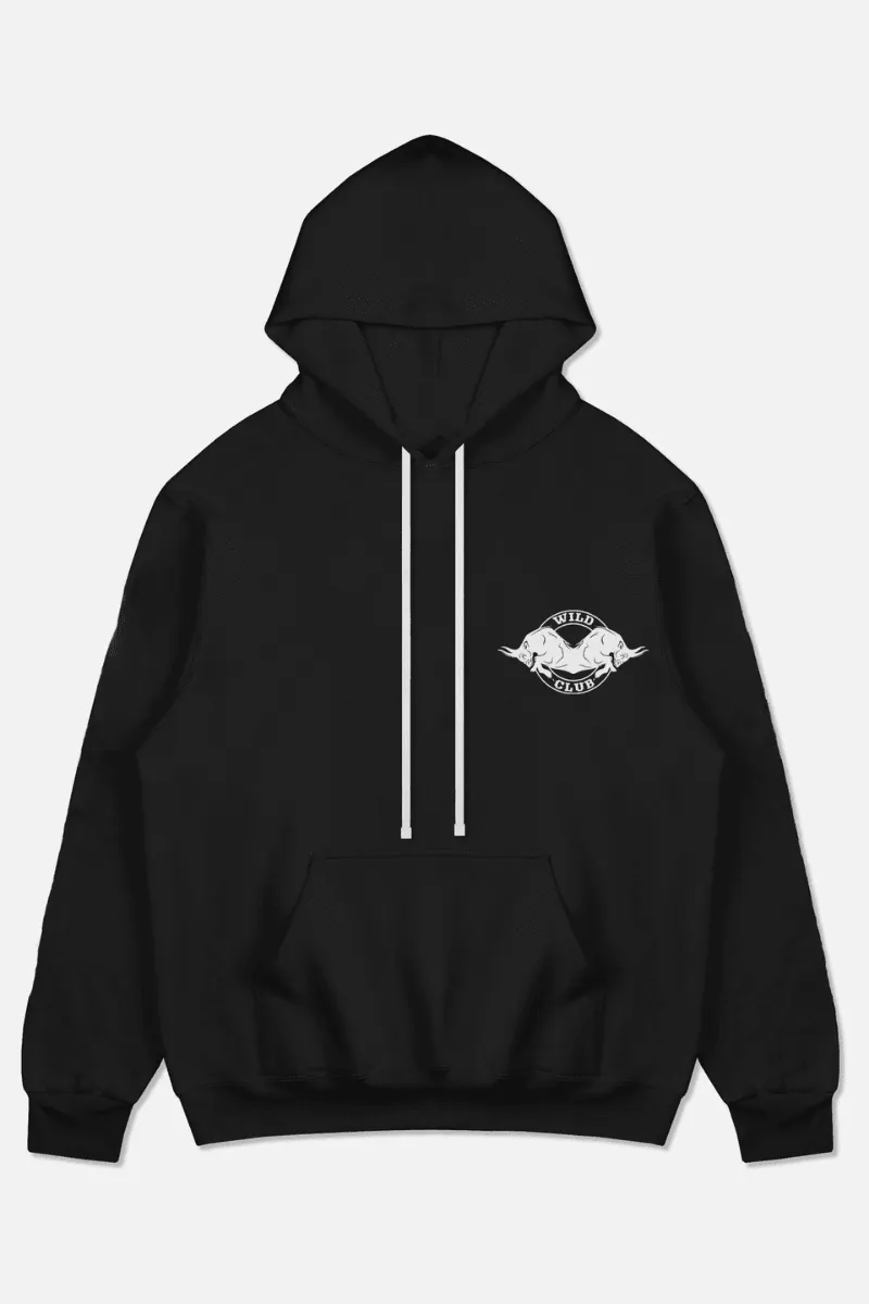 Signature White Bull Oversized Hoodie (BLACK)