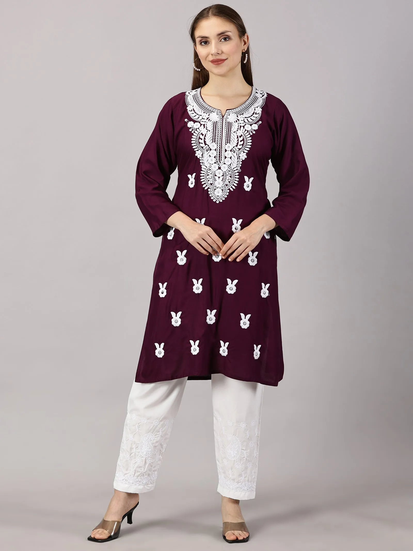 Soft rayon cotton kurti | Embroidered women’s kurti | Traditional ethnic wear