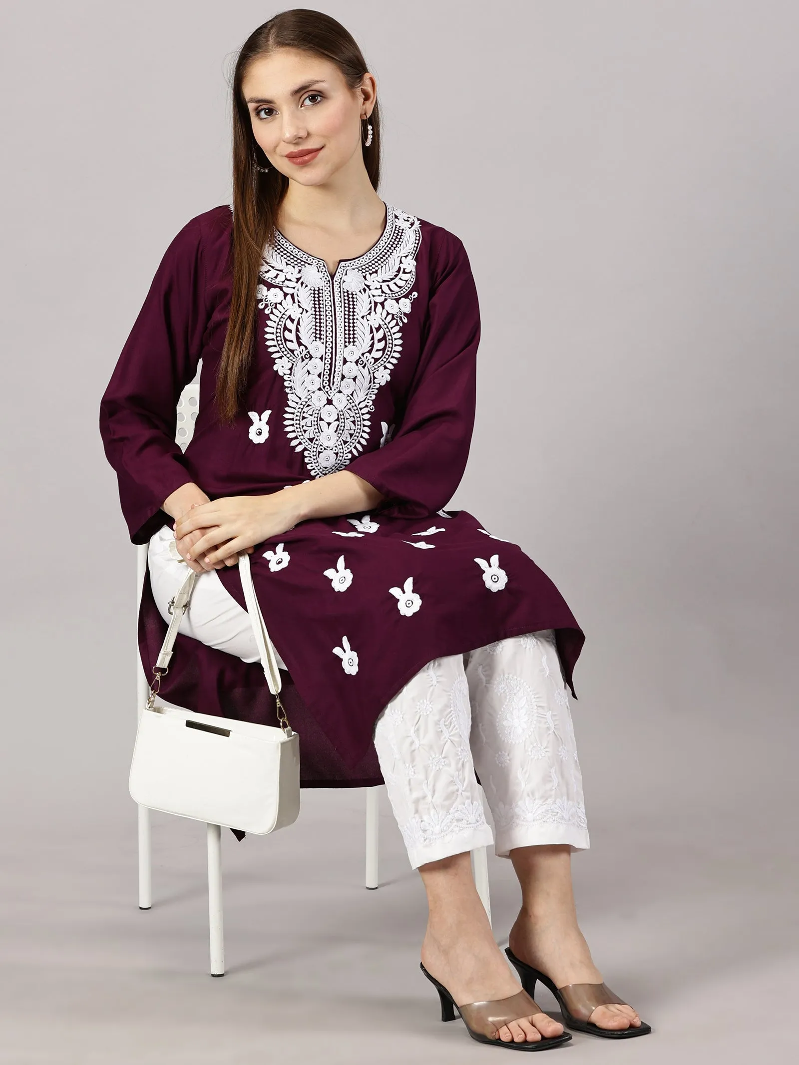 Soft rayon cotton kurti | Embroidered women’s kurti | Traditional ethnic wear