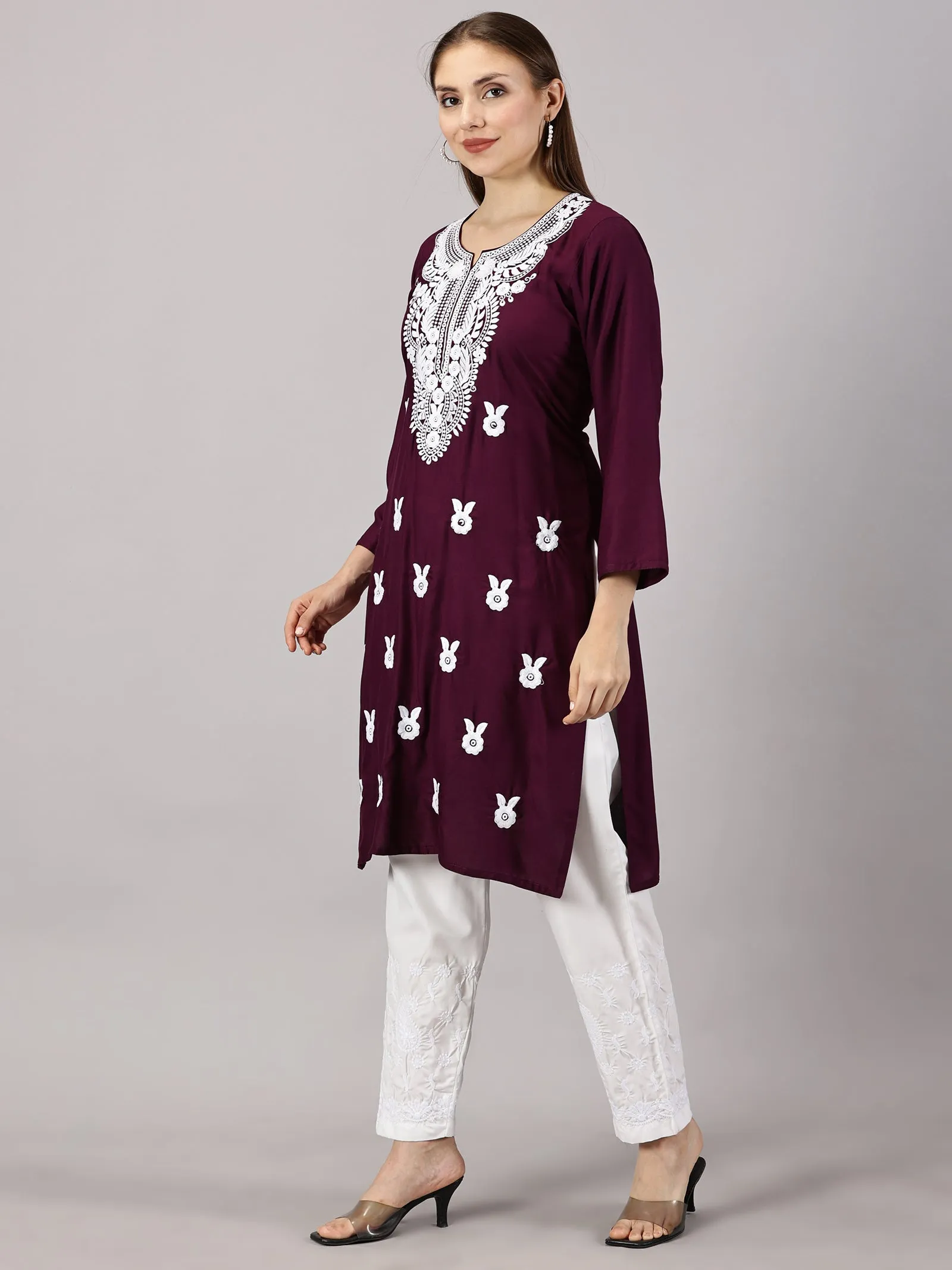 Soft rayon cotton kurti | Embroidered women’s kurti | Traditional ethnic wear