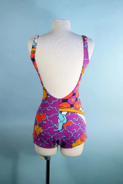 SOLD Vintage 60s Mod One Piece Bathing Suit/ Swim Suit Cole of California S