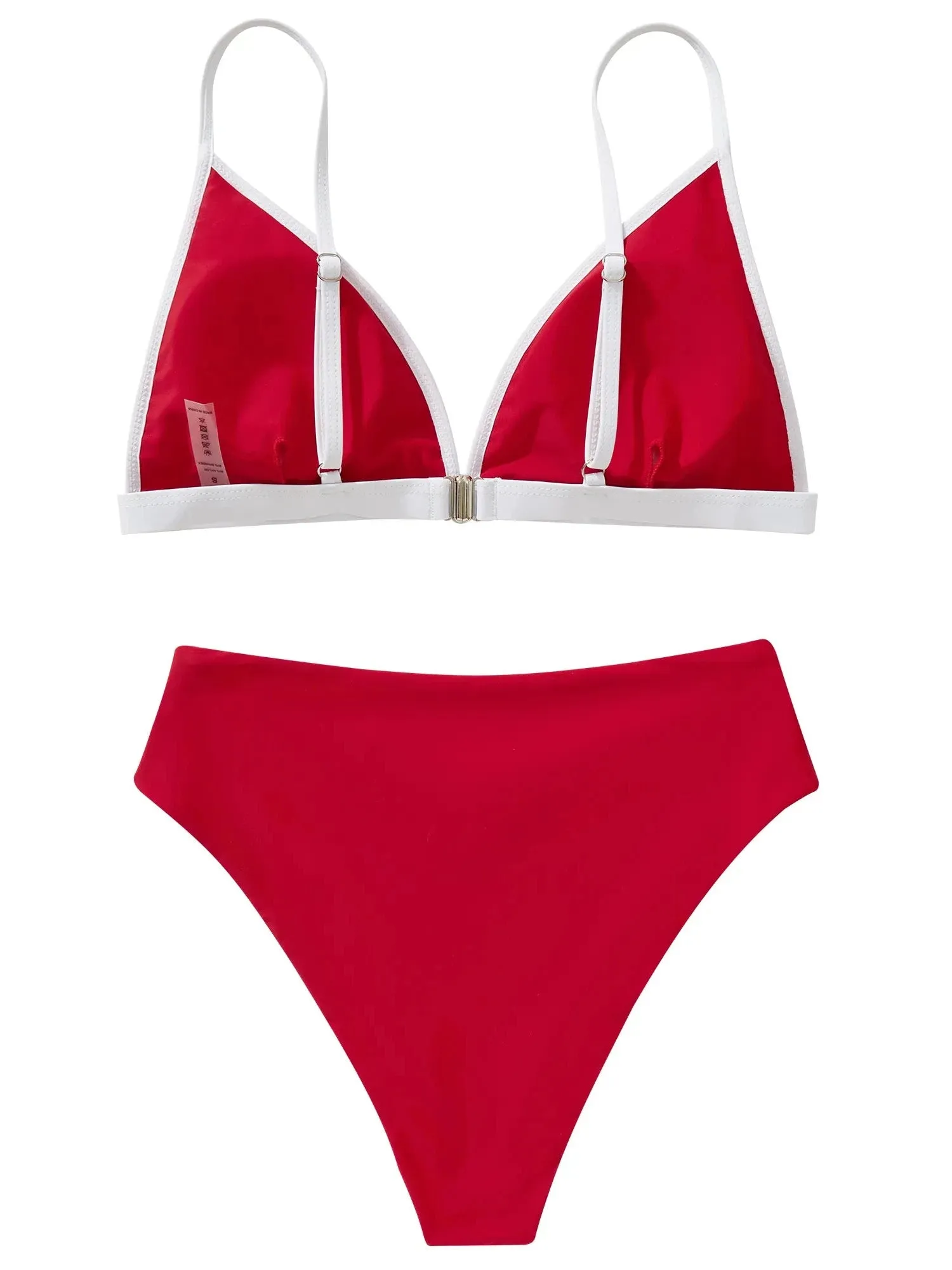 SUUKSESS Women Triangle High Cut Bikini Sets Sexy High Waisted 2 Piece Swimsuit