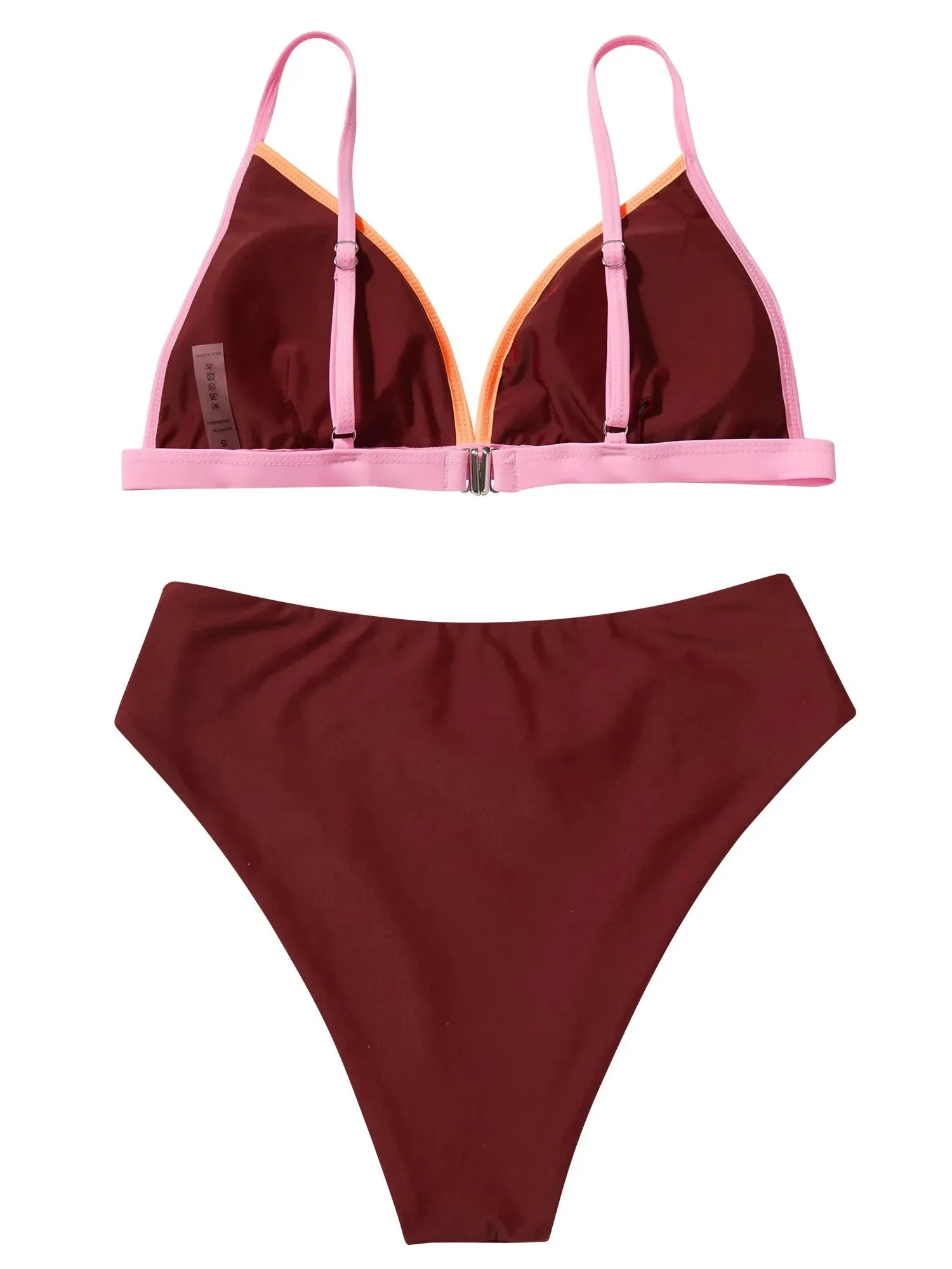 SUUKSESS Women Triangle High Cut Bikini Sets Sexy High Waisted 2 Piece Swimsuit