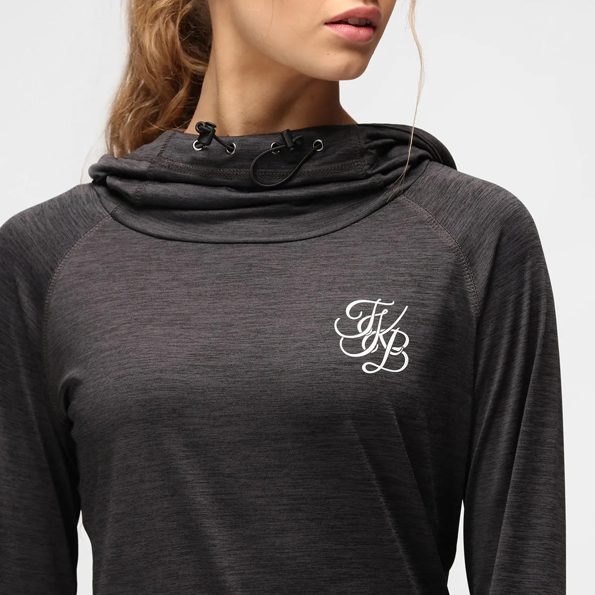 TKB Black Slate Cowl Neck Hoodie