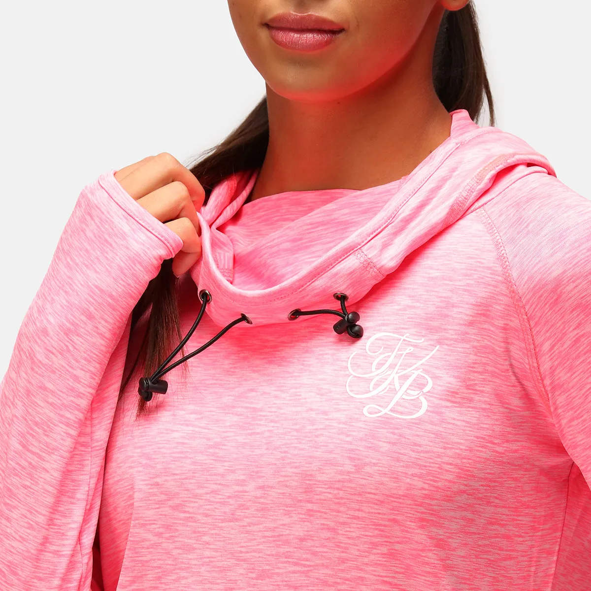 TKB Electric Pink Cowl Neck Hoodie