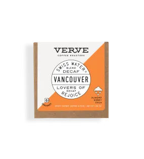 Vancouver Decaf Craft Instant Coffee 6 Pack