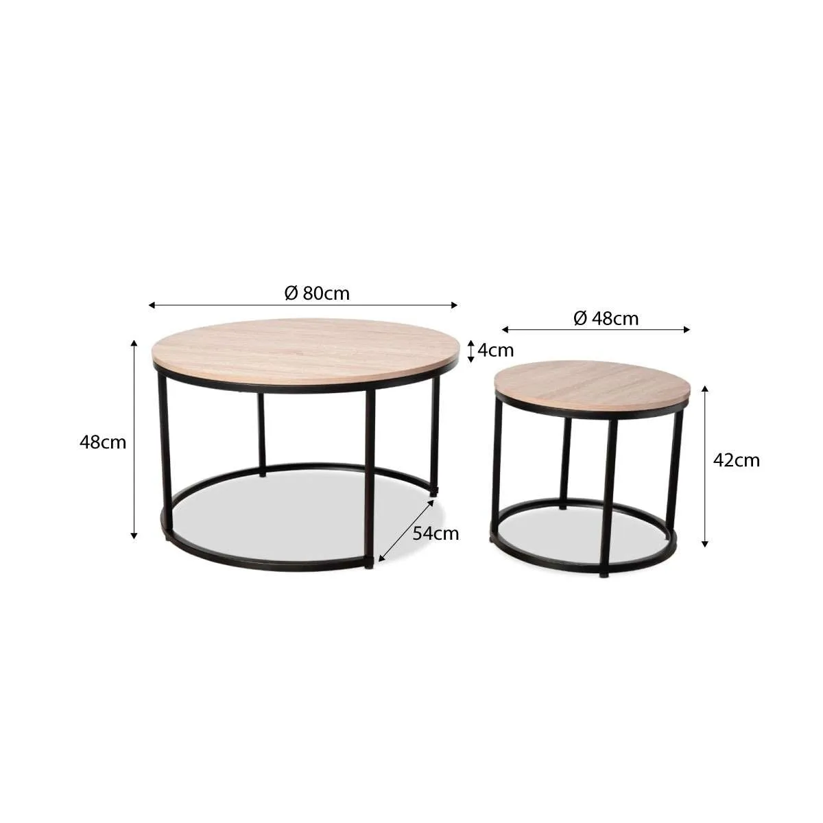 Vigo Nesting Coffee Tables - Black