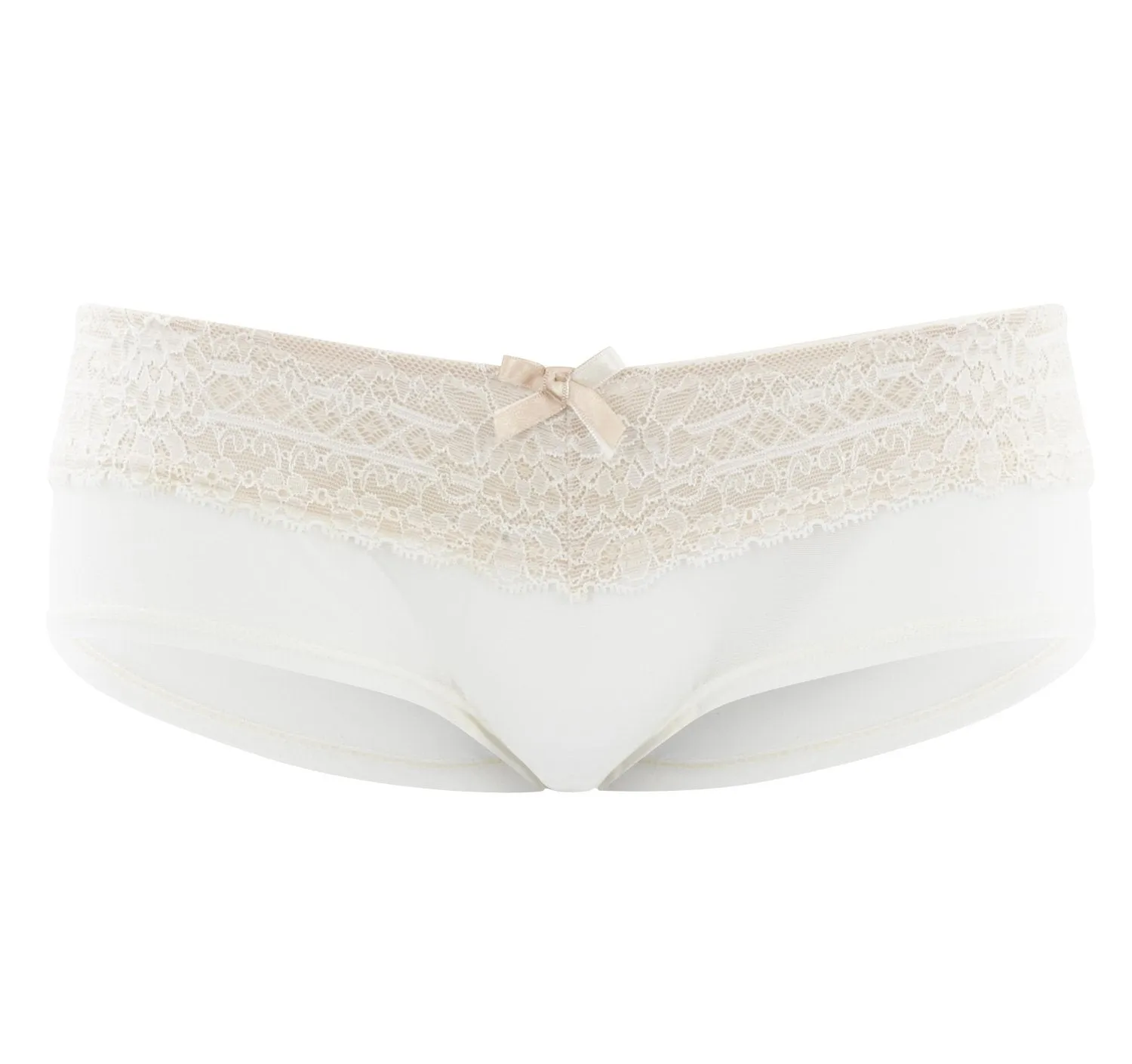 White and cream lace shorty