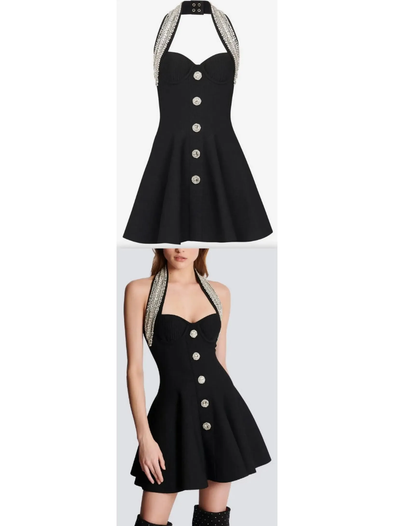 Women’s Crystal-Embellished Backless Knit Dress