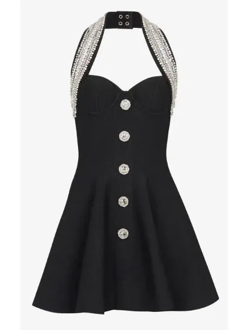 Women’s Crystal-Embellished Backless Knit Dress