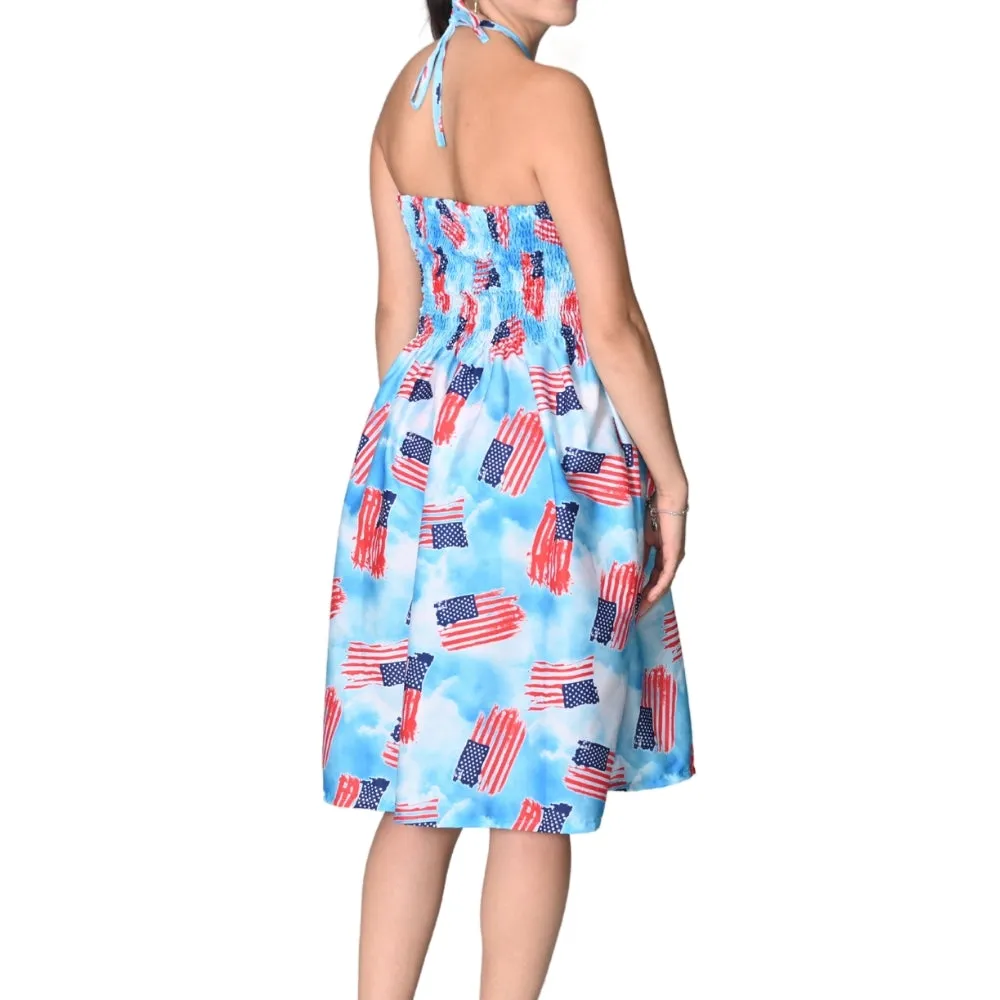 Women's One Size Patriotic Cloud Flag Dress