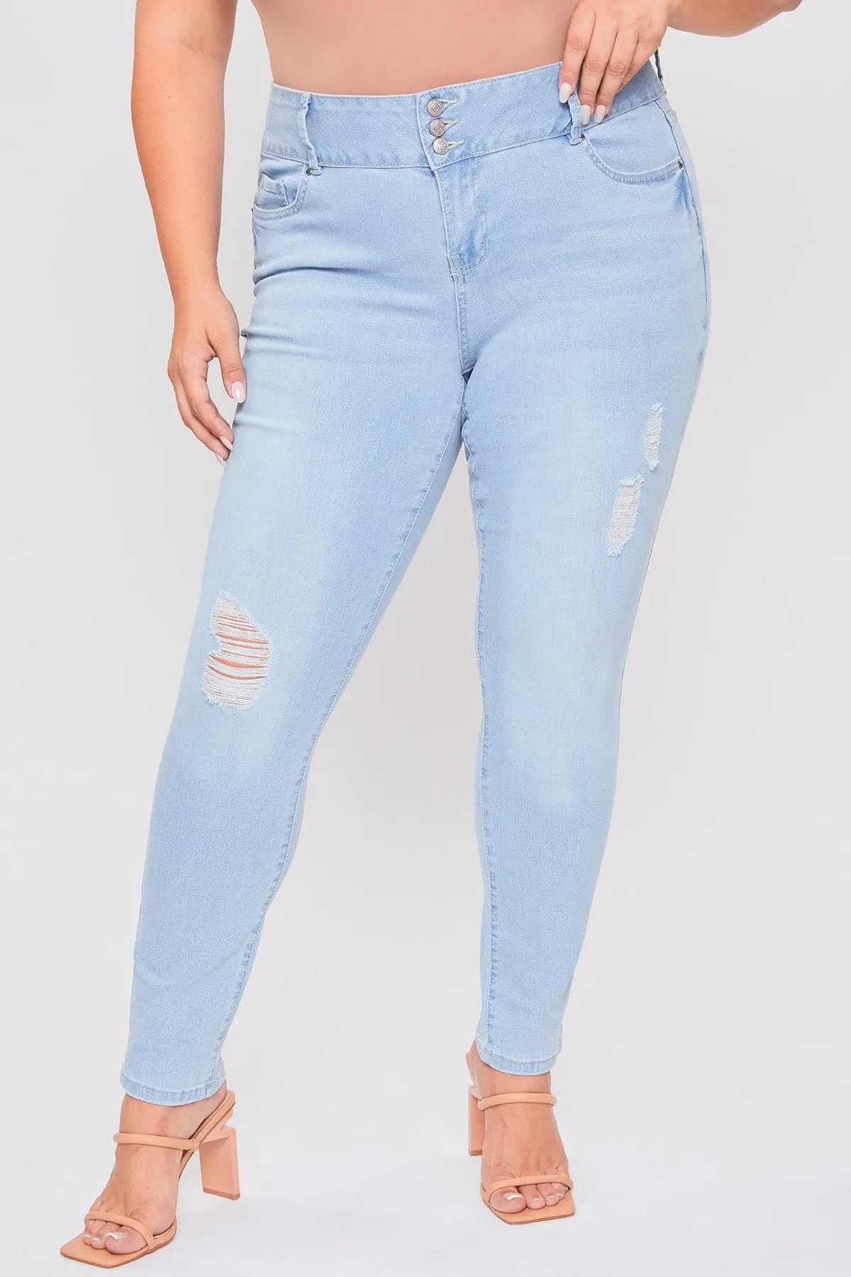 Women's Plus Essential Sustainable Distressed Skinny Jeans