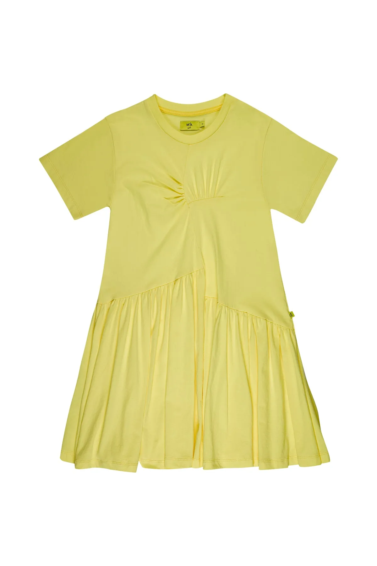 YELLOW GATHERED DRESS